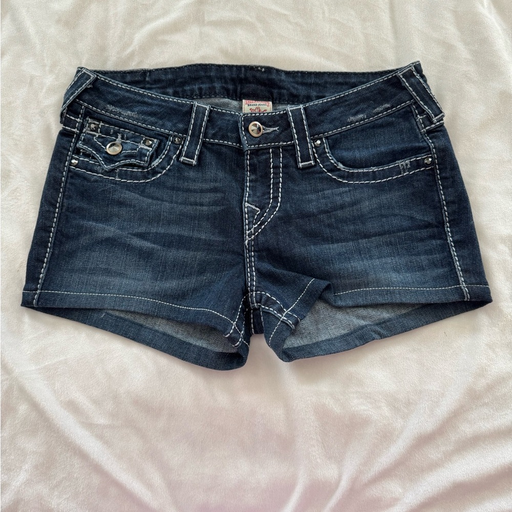 True Religion Women's Blue Denim Shorts